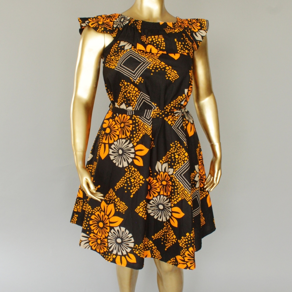Ankara Print Knee Length Dress